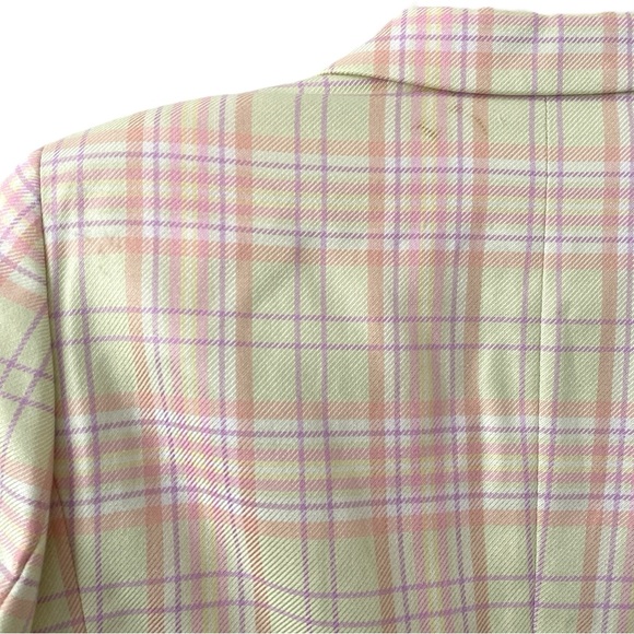 ESCADA silk plaid pink yellow blazer sz 40 - business casual - designer - SILK - Picture 13 of 16
